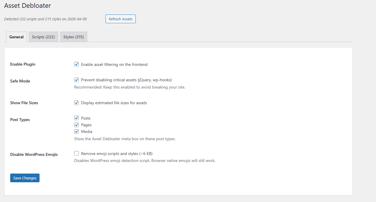 Asset Debloater - Toggle Interface