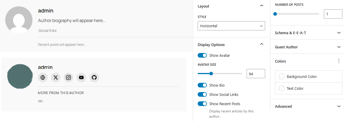 Author Bio Block Pro - Card Layout