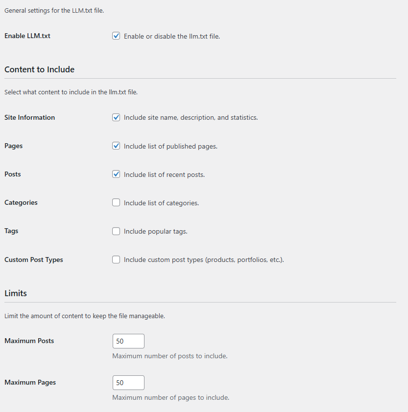 LLM.txt Generator Pro - Dashboard