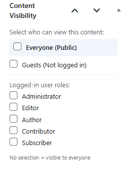 Role Based Content Pro - Dashboard